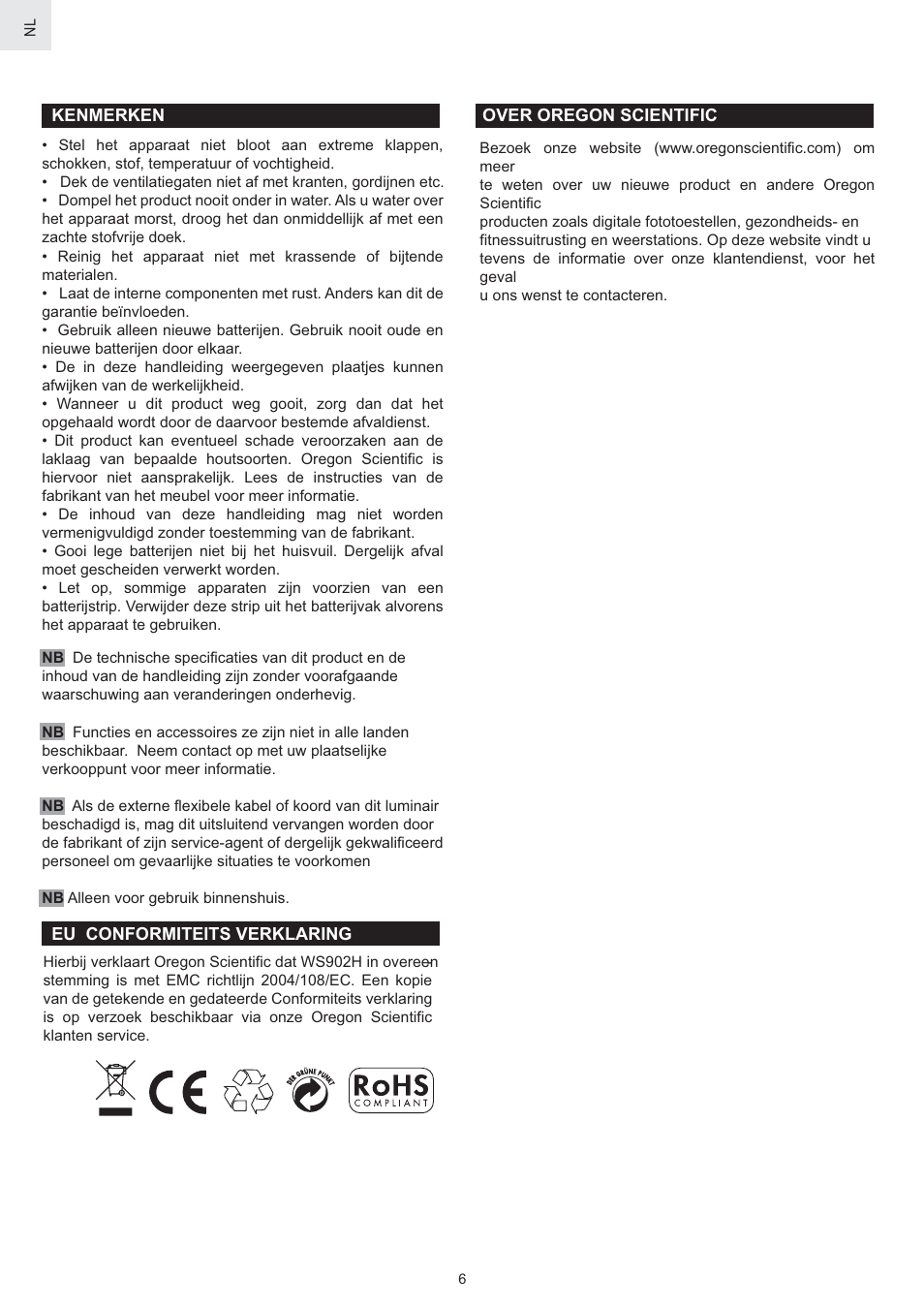 Oregon Scientific WS902H User Manual | Page 46 / 52