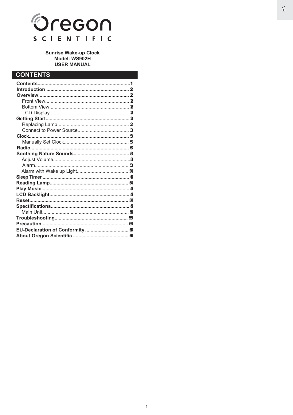 Oregon Scientific WS902H User Manual | Page 5 / 52