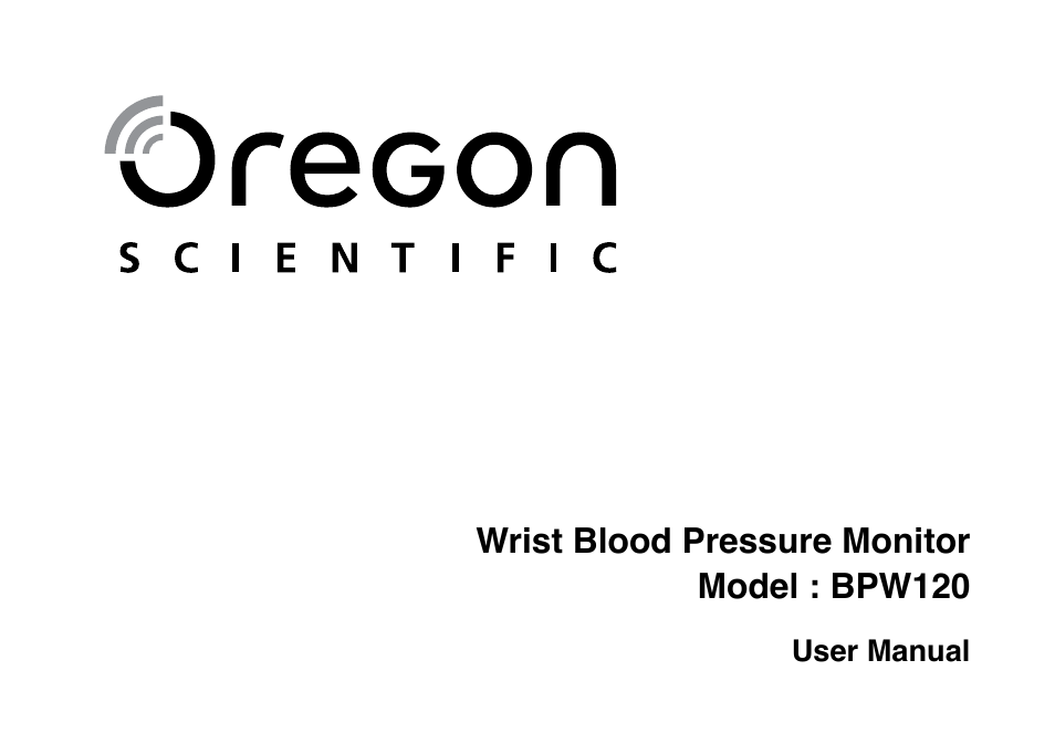 Oregon Scientific BPW120 User Manual | 121 pages