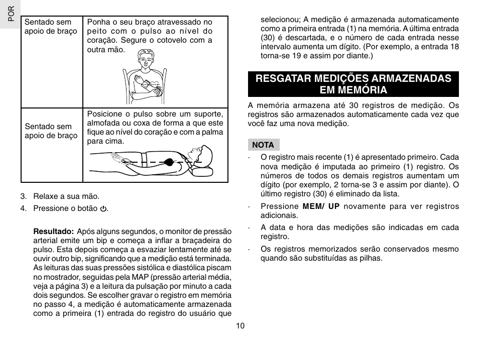 Resgatar medições armazenadas em memória | Oregon Scientific BPW120 User Manual | Page 100 / 121