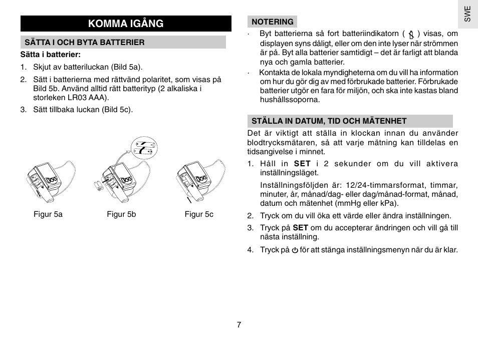 Komma igång | Oregon Scientific BPW120 User Manual | Page 112 / 121