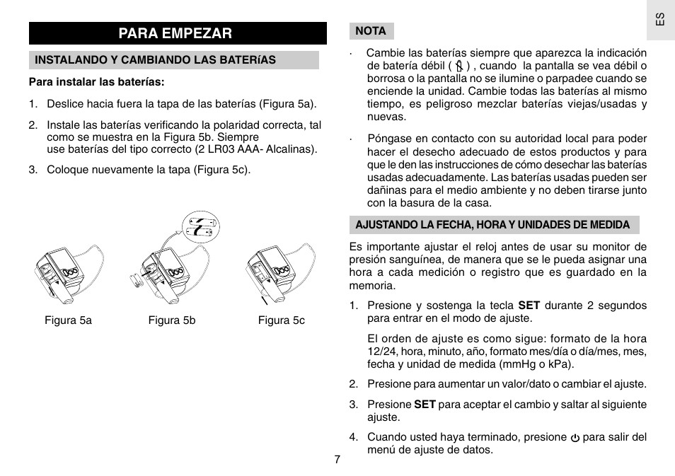 Para empezar | Oregon Scientific BPW120 User Manual | Page 22 / 121