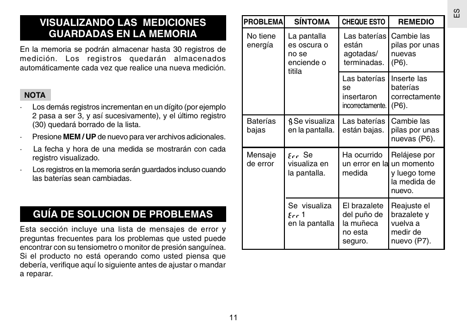 Guía de solucion de problemas | Oregon Scientific BPW120 User Manual | Page 26 / 121