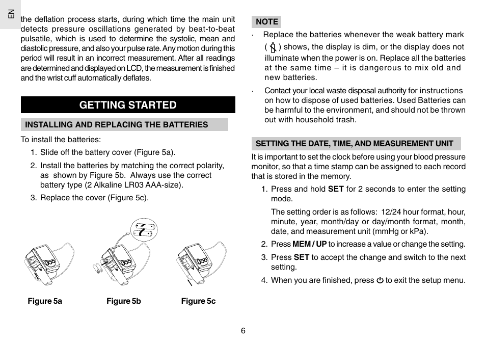 Getting started | Oregon Scientific BPW120 User Manual | Page 7 / 121