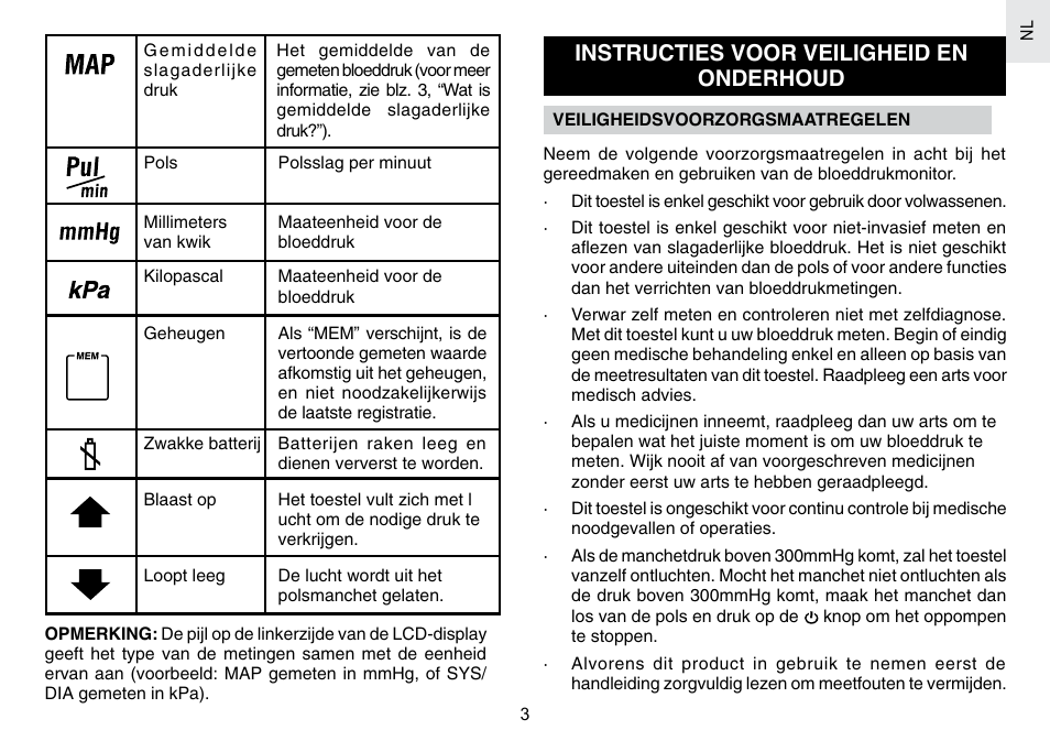 Instructies voor veiligheid en onderhoud | Oregon Scientific BPW120 User Manual | Page 78 / 121