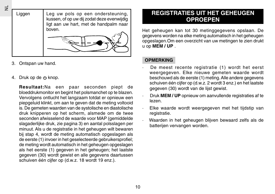 Registraties uit het geheugen oproepen | Oregon Scientific BPW120 User Manual | Page 85 / 121