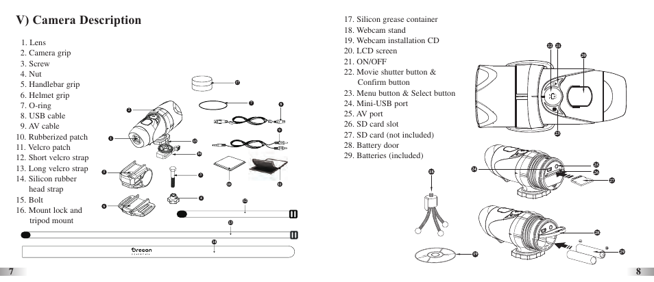 V) camera description | Oregon Scientific Action Cam ATC3K User Manual | Page 6 / 23