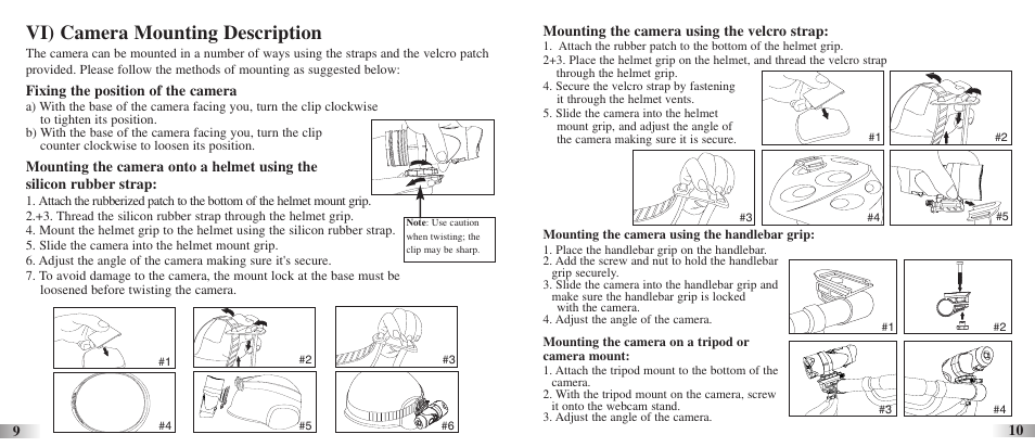 Vi) camera mounting description | Oregon Scientific Action Cam ATC3K User Manual | Page 7 / 23