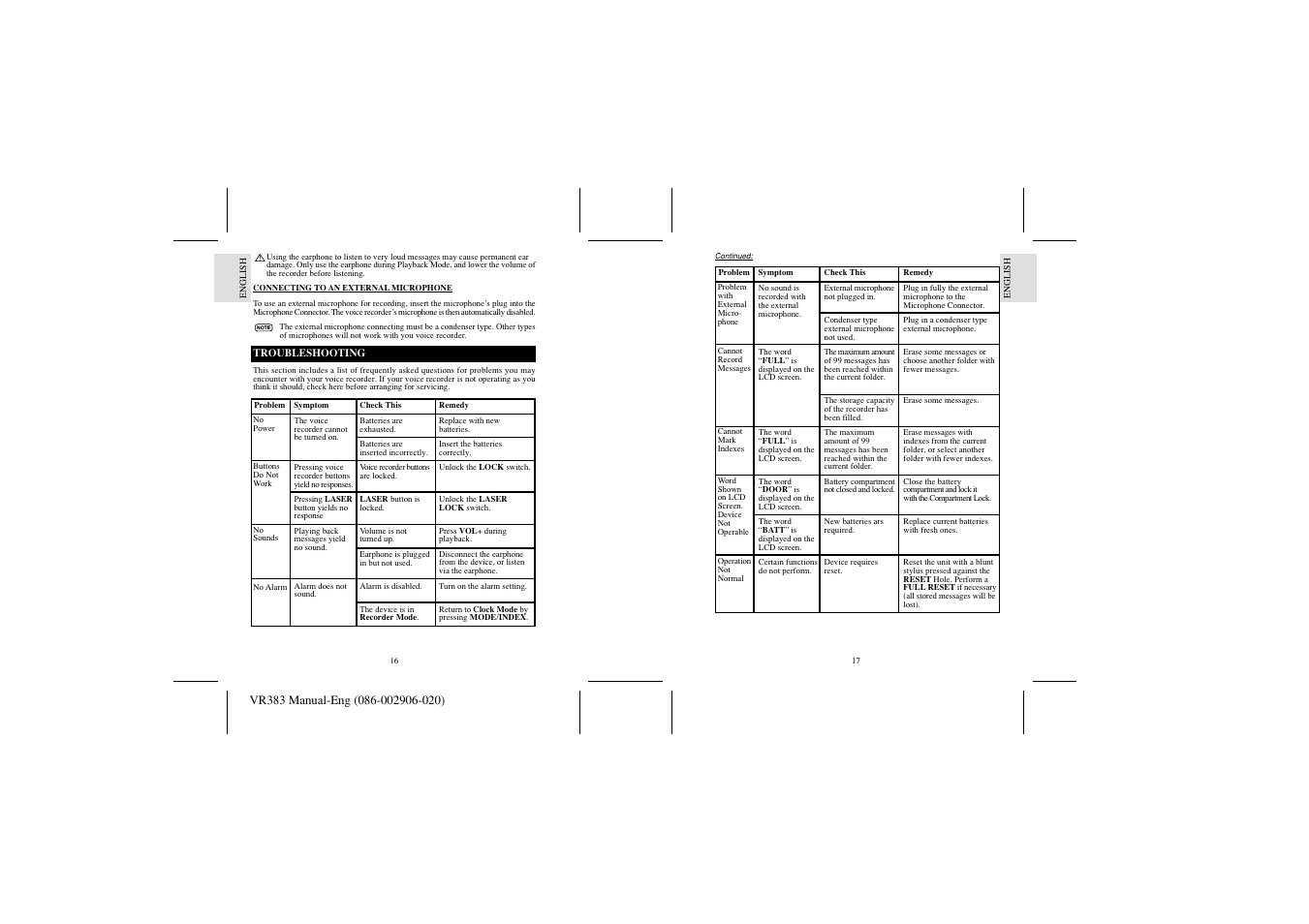 Oregon Scientific VR383 User Manual | Page 10 / 11