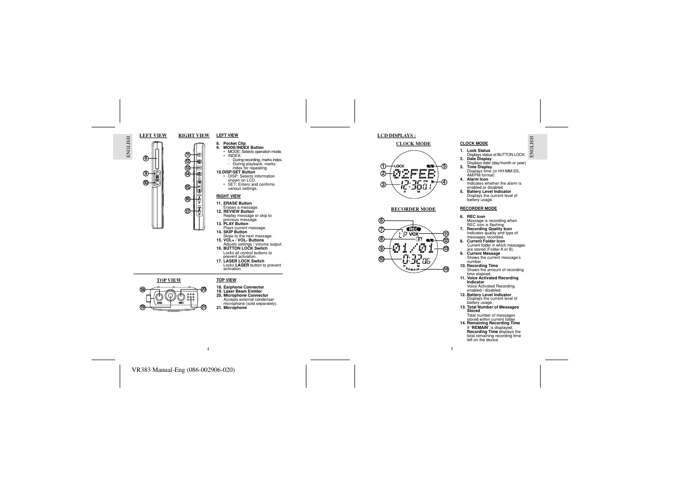 Oregon Scientific VR383 User Manual | Page 4 / 11