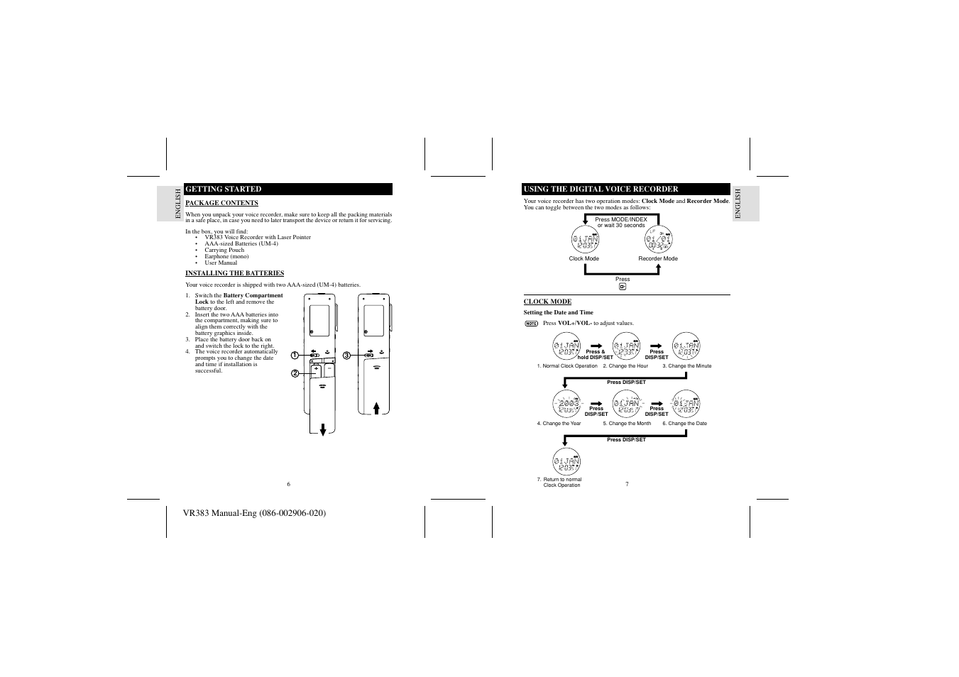 Oregon Scientific VR383 User Manual | Page 5 / 11