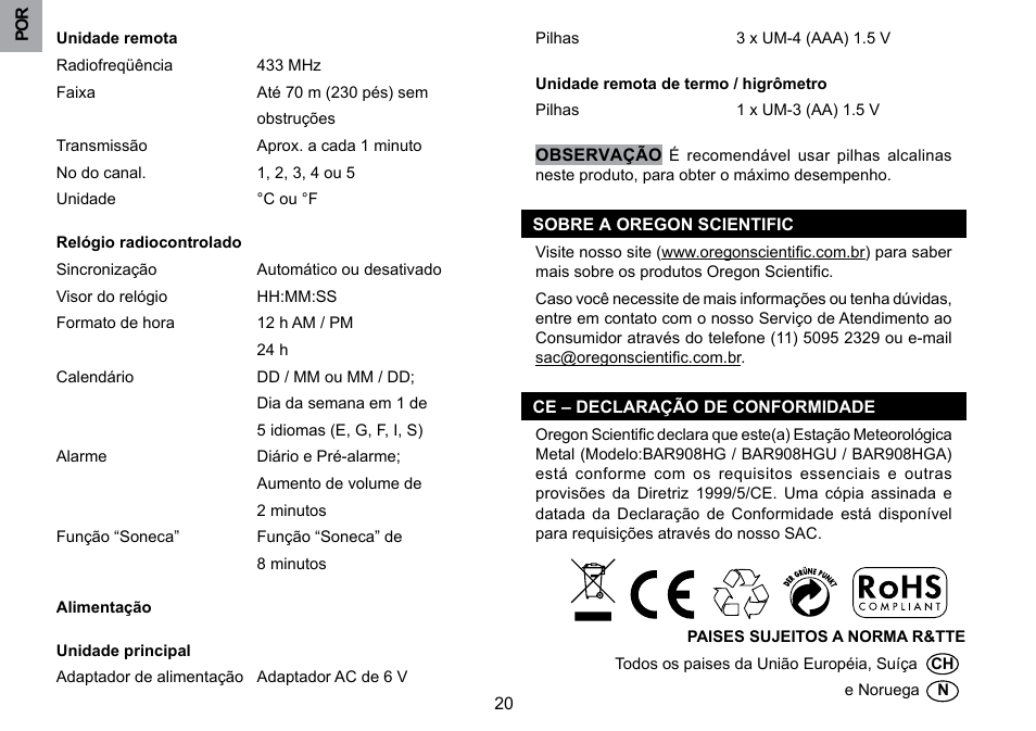 Oregon Scientific BAR908HGA User Manual | Page 145 / 166
