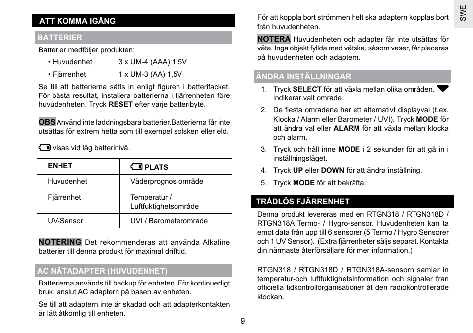 Oregon Scientific BAR908HGA User Manual | Page 154 / 166