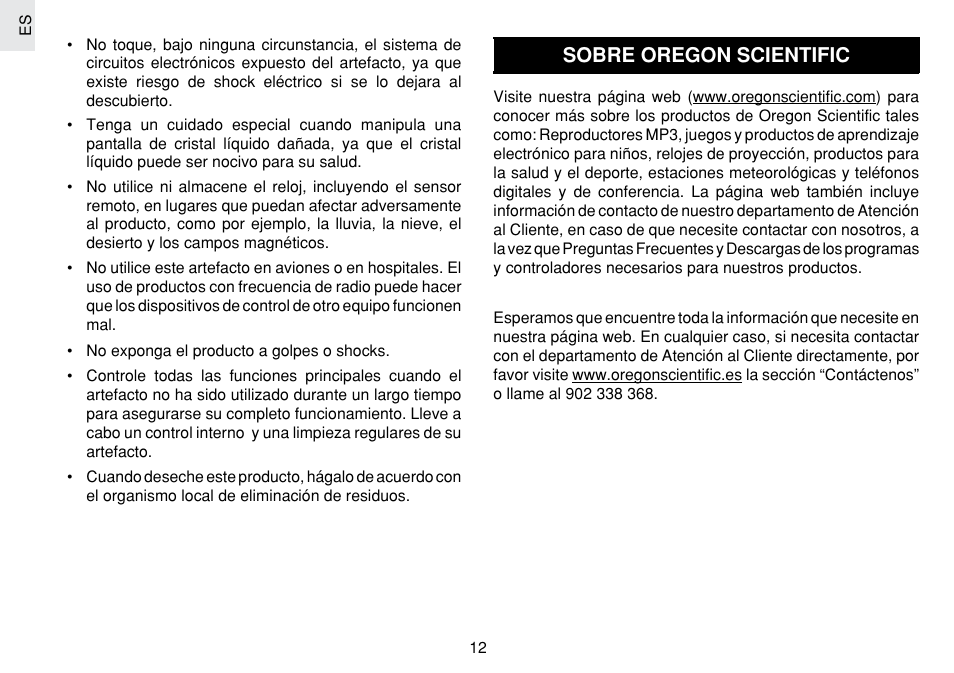 Sobre oregon scientific | Oregon Scientific JM889N User Manual | Page 26 / 106