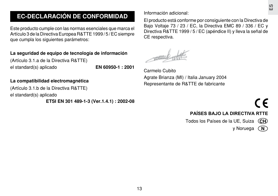 Ec-declaración de conformidad | Oregon Scientific JM889N User Manual | Page 27 / 106