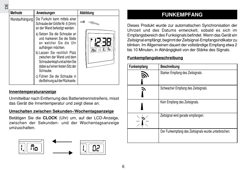Funkempfang | Oregon Scientific JM889N User Manual | Page 33 / 106