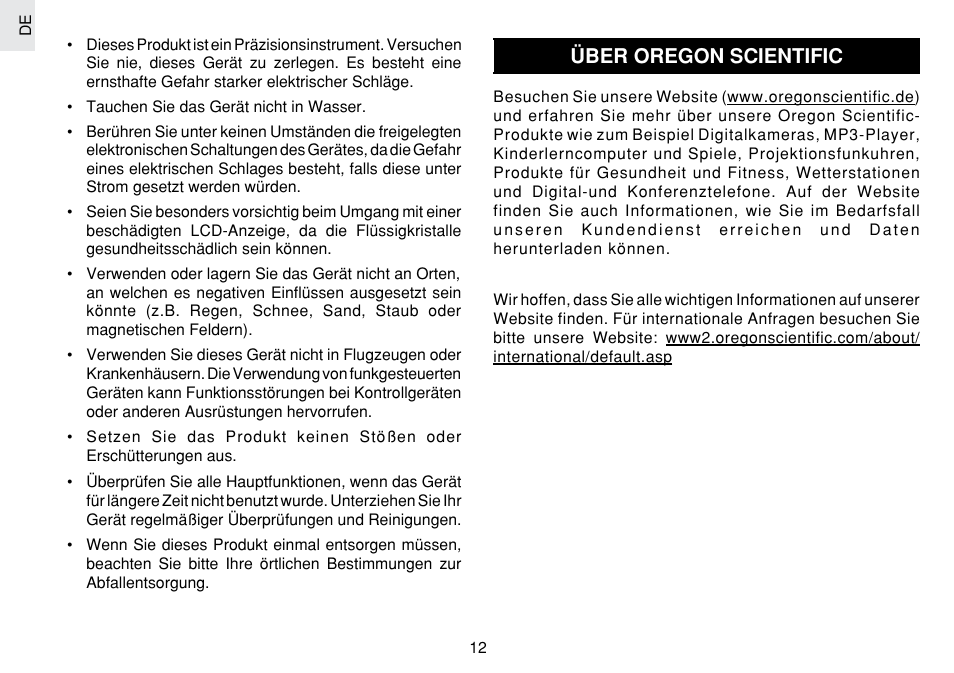 Über oregon scientific | Oregon Scientific JM889N User Manual | Page 39 / 106