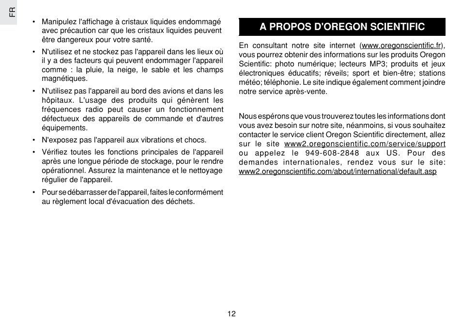 A propos d'oregon scientific | Oregon Scientific JM889N User Manual | Page 52 / 106