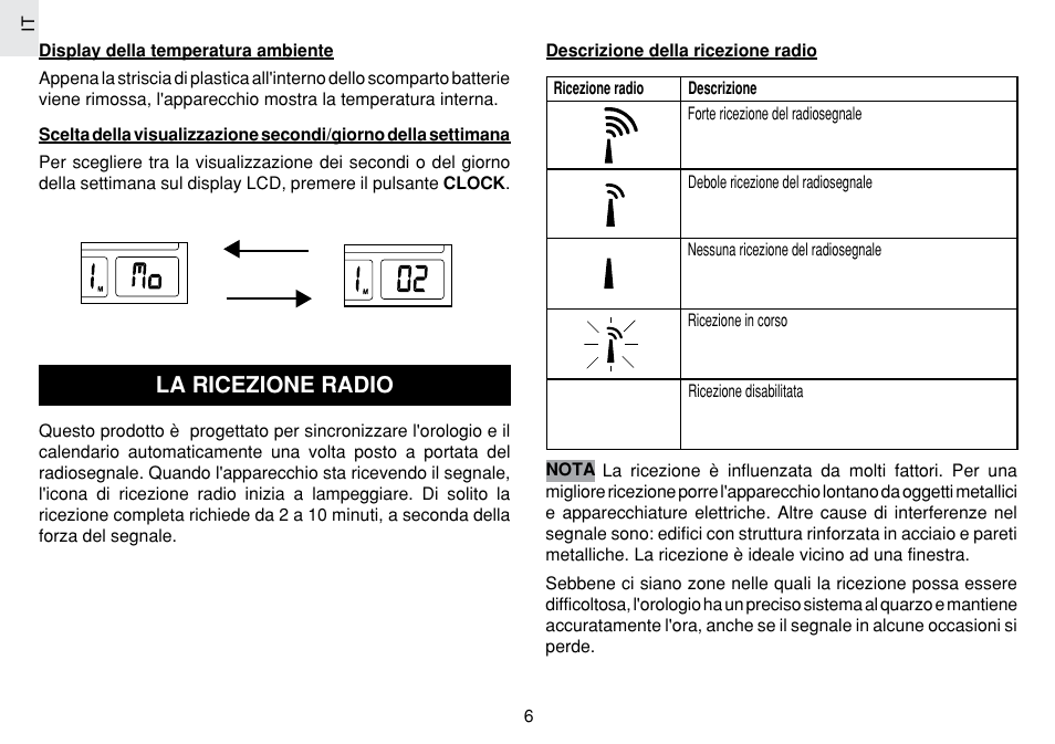 La ricezione radio | Oregon Scientific JM889N User Manual | Page 59 / 106