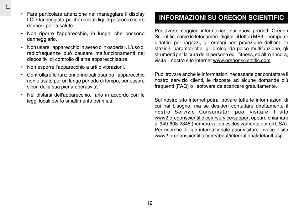 Informazioni su oregon scientific | Oregon Scientific JM889N User Manual | Page 65 / 106