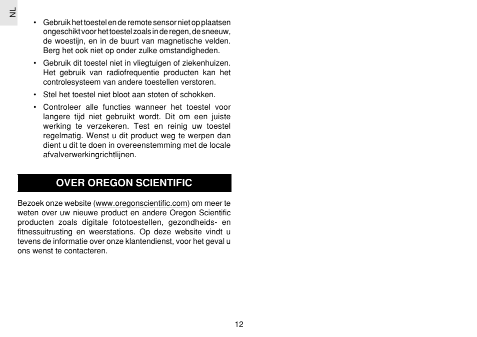 Over oregon scientific | Oregon Scientific JM889N User Manual | Page 78 / 106