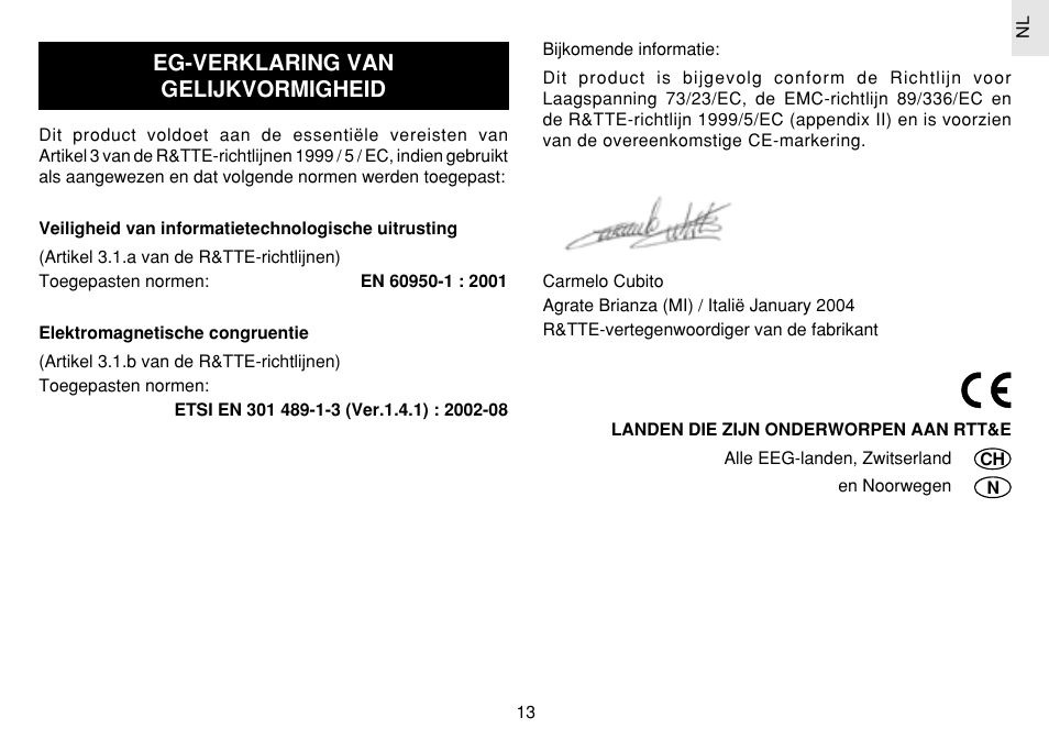 Eg-verklaring van gelijkvormigheid | Oregon Scientific JM889N User Manual | Page 79 / 106