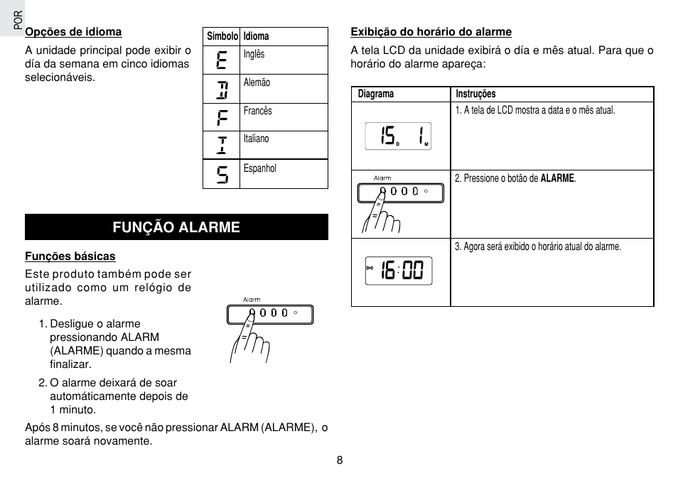 Função alarme | Oregon Scientific JM889N User Manual | Page 87 / 106