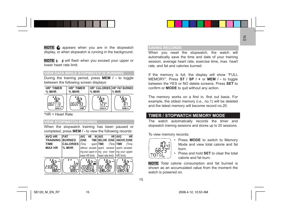 Oregon Scientific SE120 User Manual | Page 15 / 20