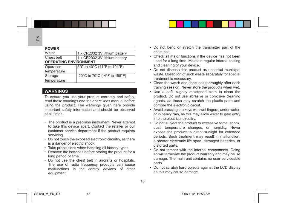 Oregon Scientific SE120 User Manual | Page 18 / 20