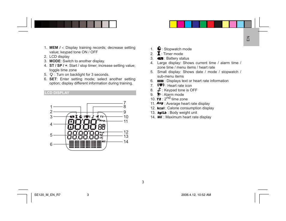 Oregon Scientific SE120 User Manual | Page 3 / 20