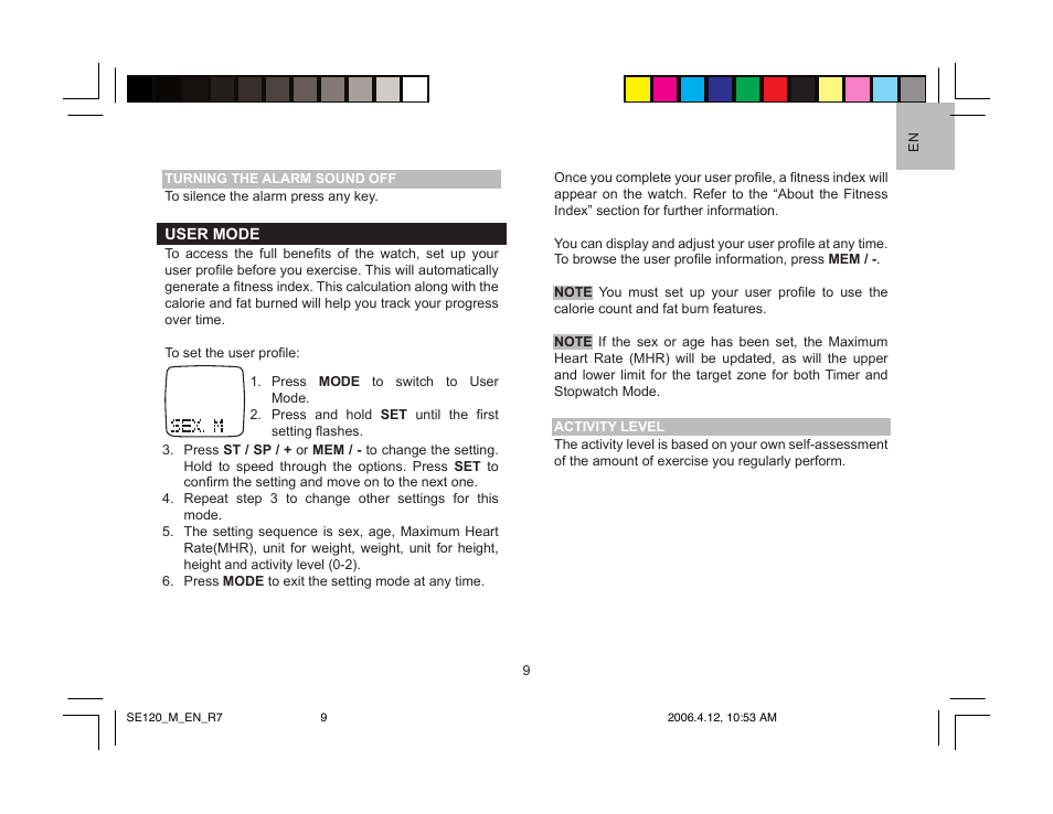 Oregon Scientific SE120 User Manual | Page 9 / 20