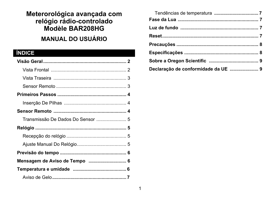 Manual do usuário | Oregon Scientific 086L005036-017 User Manual | Page 55 / 73