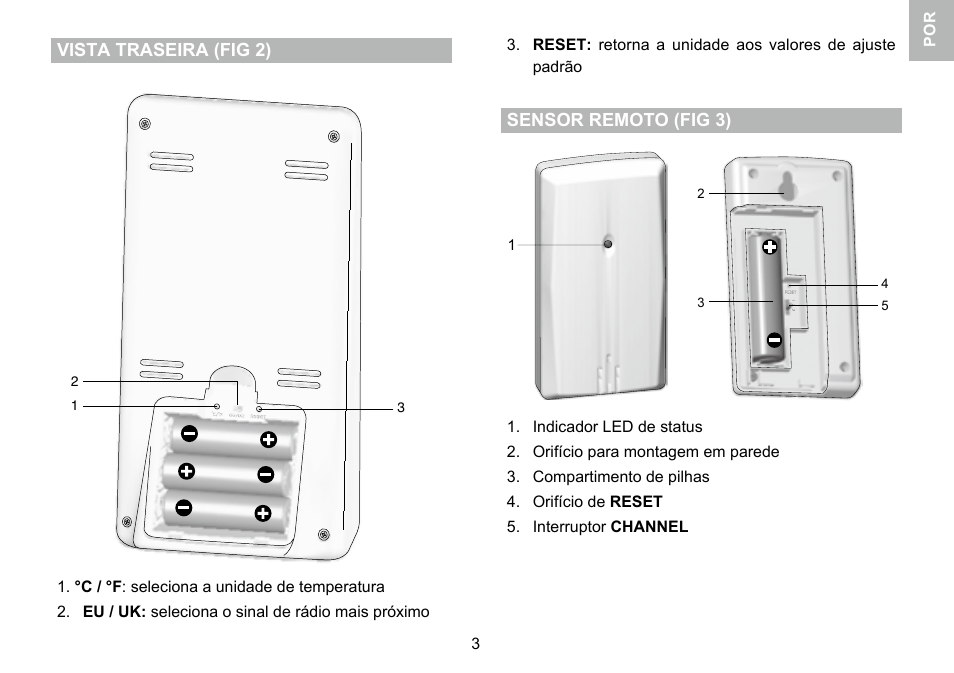 Vista traseira (fig 2), Sensor remoto (fig 3) | Oregon Scientific 086L005036-017 User Manual | Page 57 / 73