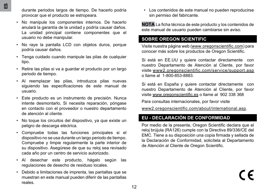 Oregon Scientific RA126 User Manual | Page 24 / 99