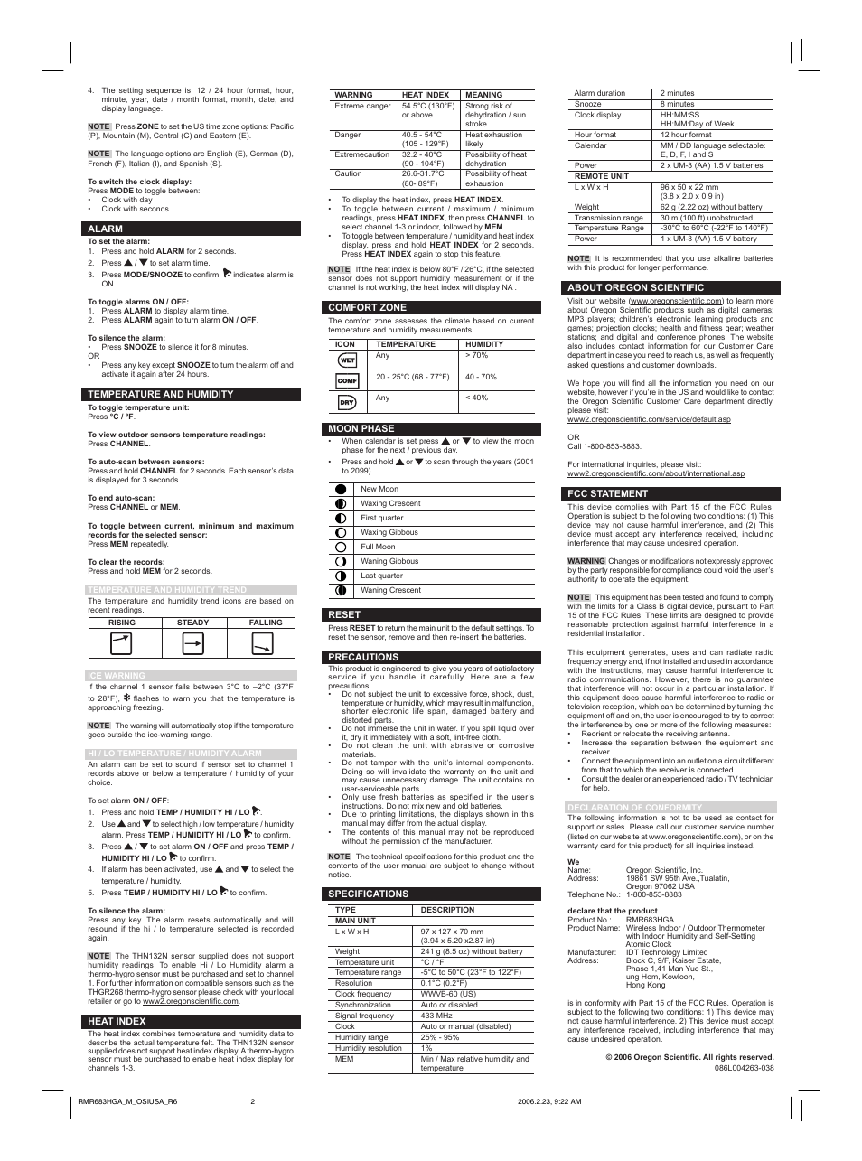 Oregon Scientific RMR683HGA User Manual | Page 2 / 2