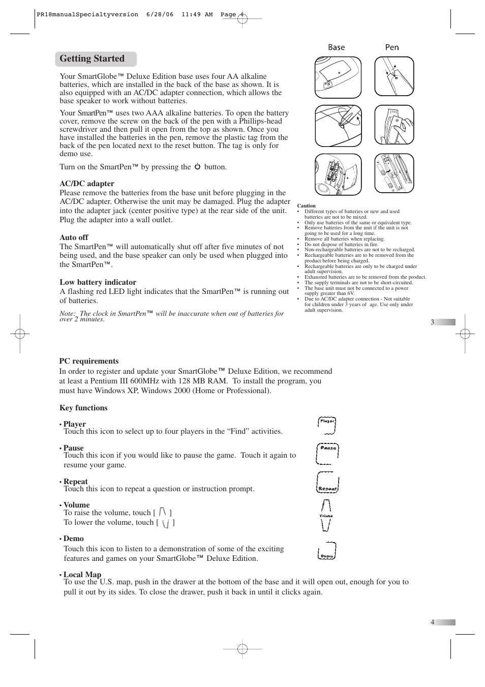 Getting started | Oregon Scientific SmartGlobe AC/DC Adapter User Manual | Page 4 / 10