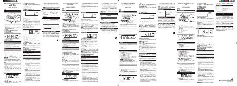 Oregon Scientific World Time Alarm Clock with USB Hub RAS200 User Manual | Page 2 / 2