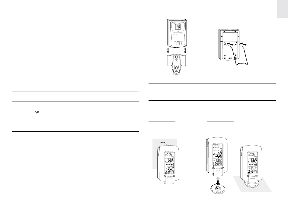 Low battery indication | Oregon Scientific Long- Range Wireless Weather Station with In-Out Thermo-Hygrometer and RF Clock BAR898HGA User Manual | Page 11 / 14