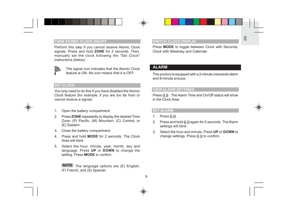 Oregon Scientific RMR603HGA User Manual | Page 10 / 17