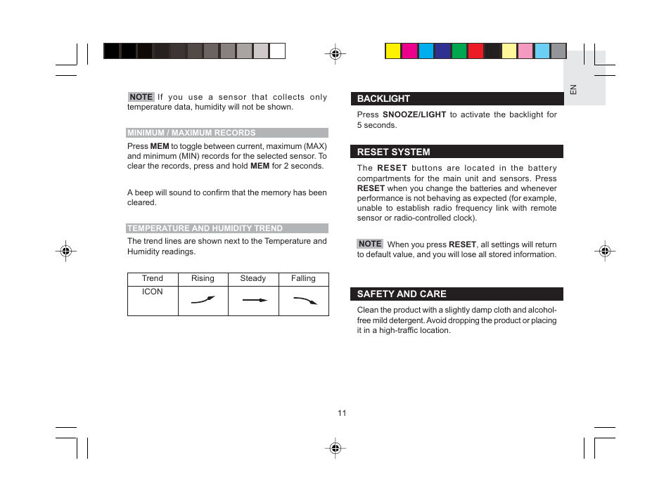 Oregon Scientific RMR603HGA User Manual | Page 12 / 17