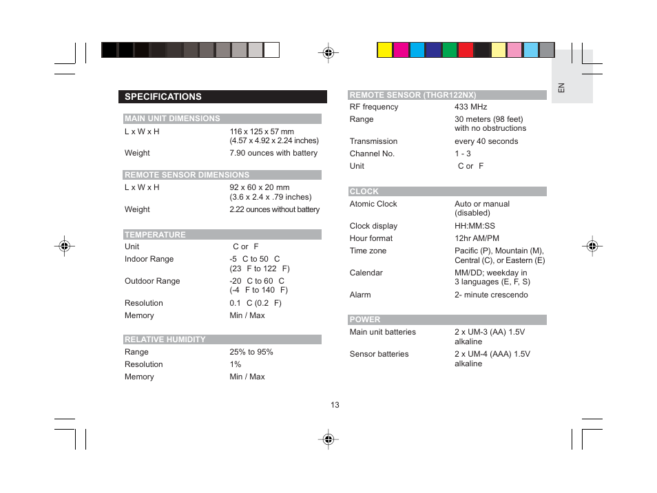 Oregon Scientific RMR603HGA User Manual | Page 14 / 17