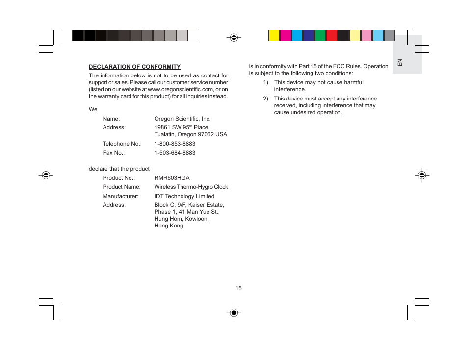 Oregon Scientific RMR603HGA User Manual | Page 16 / 17