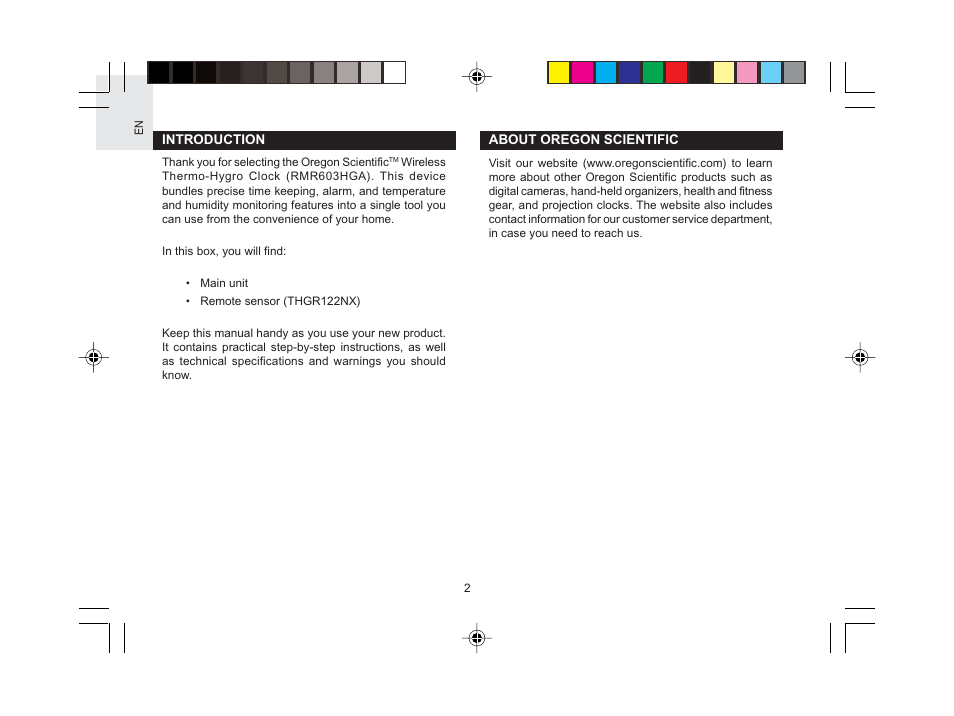 Oregon Scientific RMR603HGA User Manual | Page 3 / 17