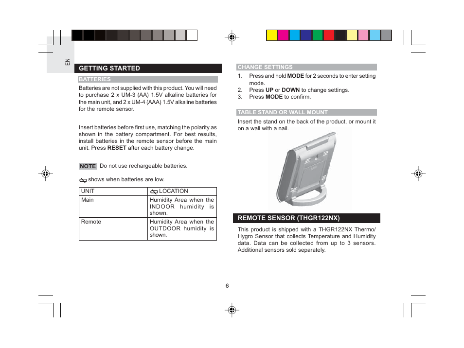 Oregon Scientific RMR603HGA User Manual | Page 7 / 17