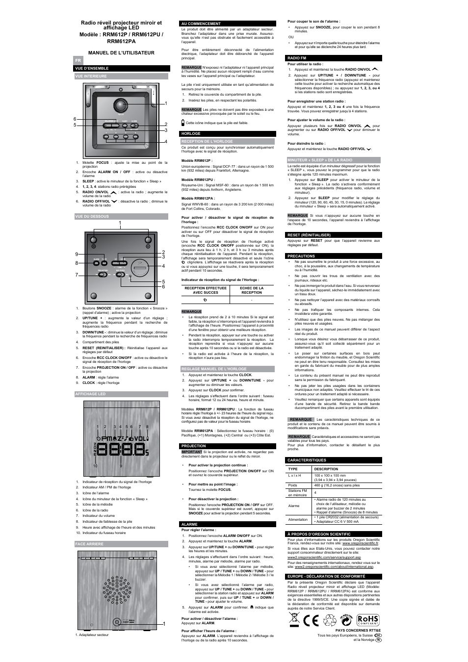 Oregon Scientific RRM612P User Manual | Page 4 / 8