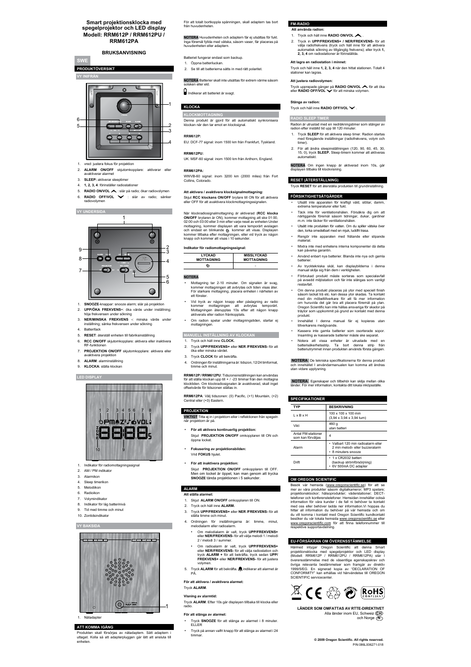 Oregon Scientific RRM612P User Manual | Page 8 / 8