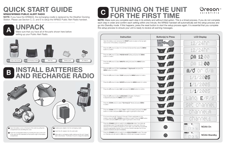 Oregon Scientific WRB603 User Manual | 2 pages