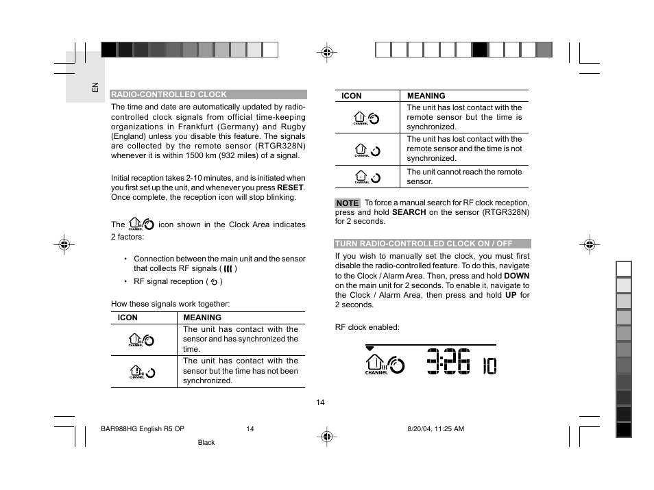 Oregon Scientific Slimline Weather Station BAR988HG User Manual | Page 15 / 28