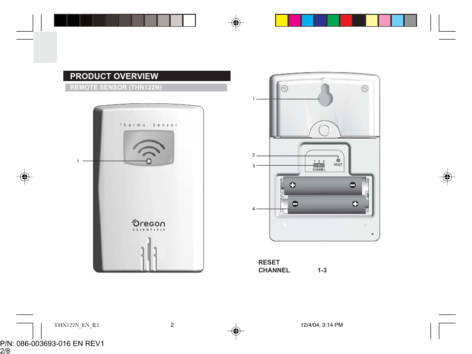 Oregon Scientific THN122N User Manual | Page 2 / 8