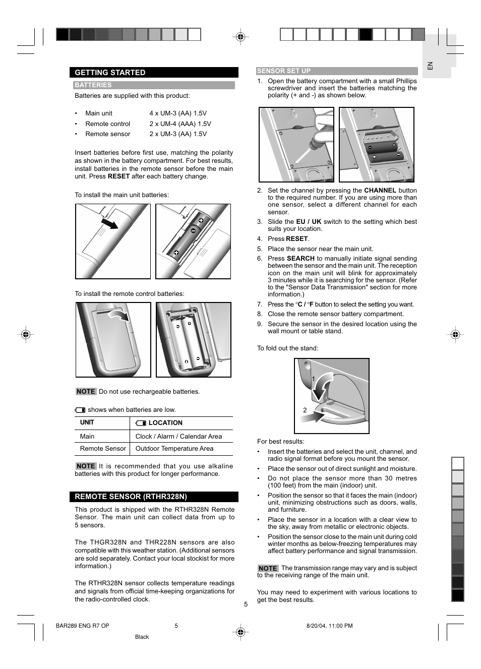 Oregon Scientific JUMBO BAR289 User Manual | Page 6 / 12